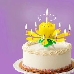 Свеча декоративная музыкальная "Тюльпан" Жёлтая 14,5х6 см 2919689