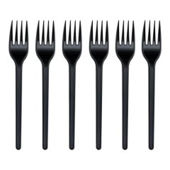 Вилки пластиковые Чёрные 15,5 см 6 шт 10609304