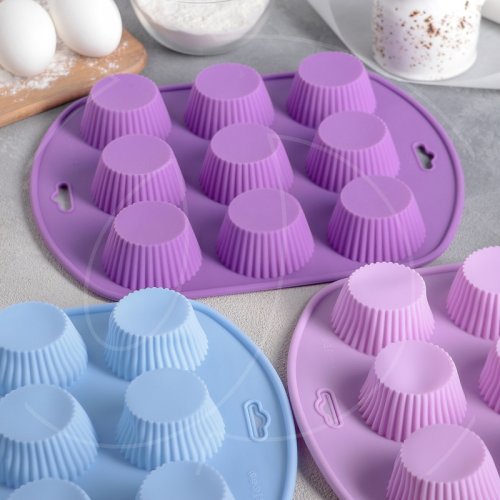 Форма силиконовая для выпечки "Кексик" 9 шт 1057128